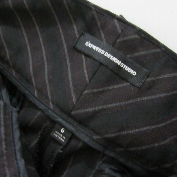 EXPRESS DESIGN STUDIO Black Striped Pants Size 6 - Picture 7 of 7
